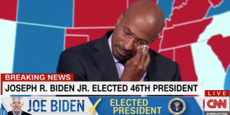 Van Jones, giornalista Cnn piange per vittoria Biden