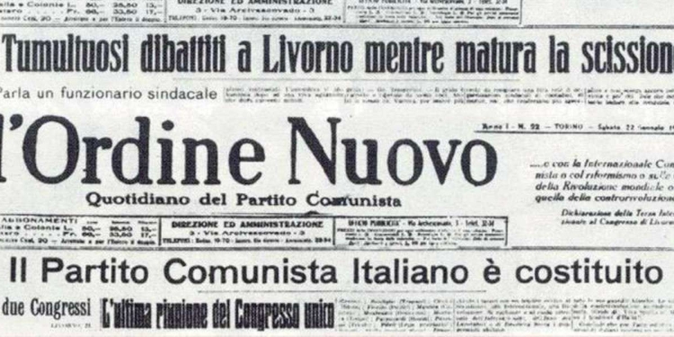 Apertura del quotidiano L'Ordine nuovo (Foto dal web)