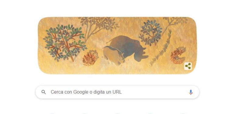 Il Doodle di Google dedicato a Sudan, l'ultimo rinoceronte bianco settentrionale