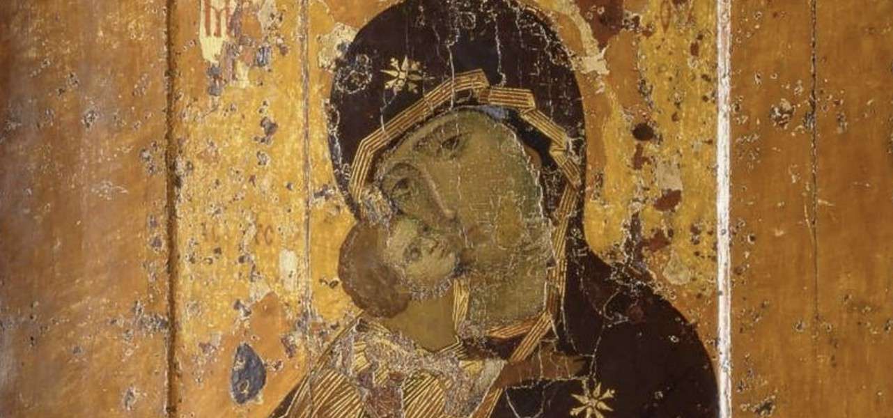 Madre di Dio della Tenerezza o Theotokos di Vladimir (XII sec), particolare