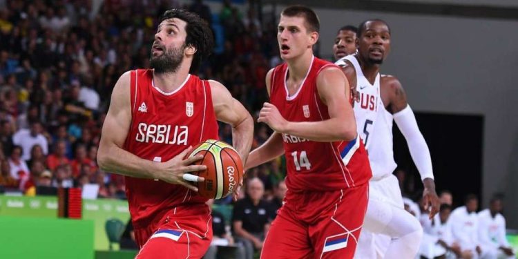 Milos Teodosic, Kevin Durant e Nikola Jokic (da Facebook)