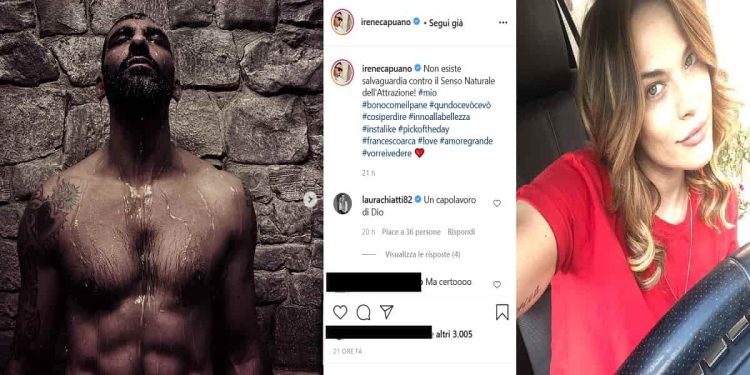 Francesco Arca sotto la doccia e il commento di Laura Chiatti - Foto Instagram