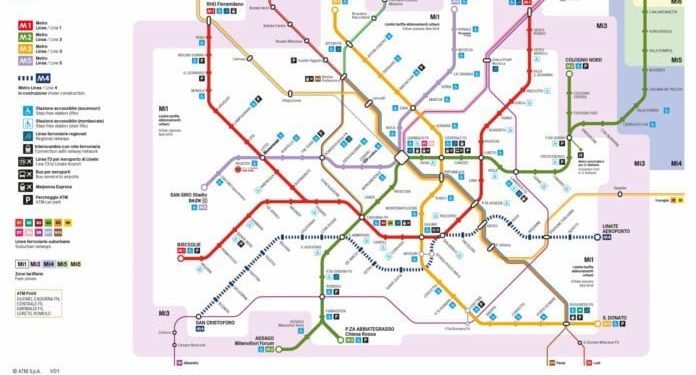 La nuova mappa della metropolitana di Milano