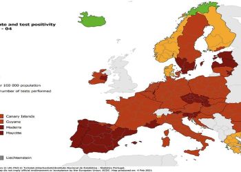 Mappa europea aree a rischio Covid