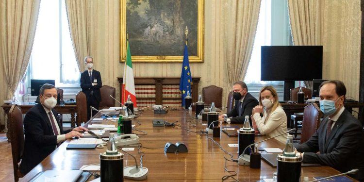 Consultazioni, delegazione Fratelli d'Italia da Mario Draghi (Foto: Camera dei Deputati, Twitter)