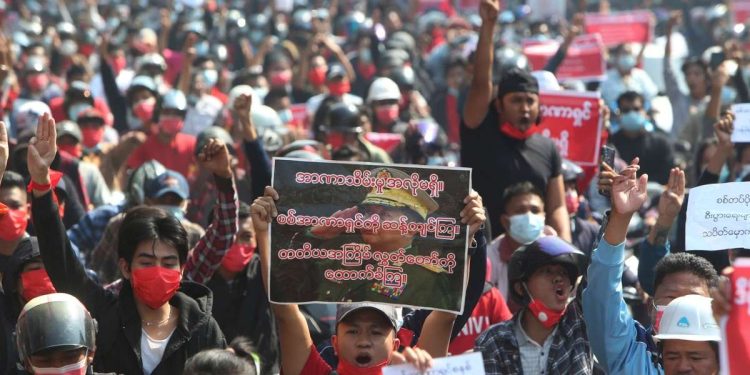 Proteste in Myanmar (LaPresse)