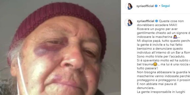 Syria, papà preso a pugni (Instagram)