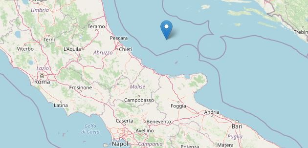 Terremoto nel mar Adriatico (Ingv)