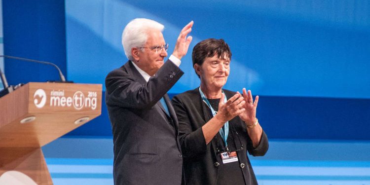 Emilia Guarnieri, in uno scatto con Sergio Mattarella