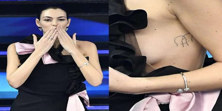 Vittoria Ceretti a Sanremo 2021, il tatuaggio