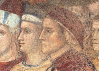 Scuola di Giotto, ritratto di Dante (cappella della Maddalena, Palazzo del Bargello, Firenze)