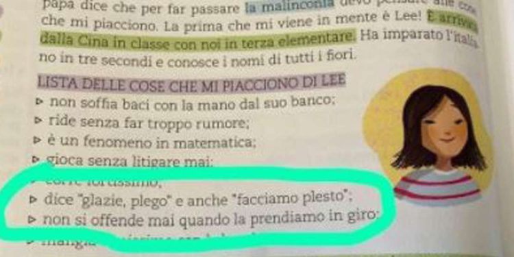 Libro di scuola nella bufera, foto Twitter