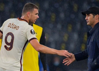 Calciomercato Roma - Paulo Fonseca e Edin Dzeko (LaPresse)