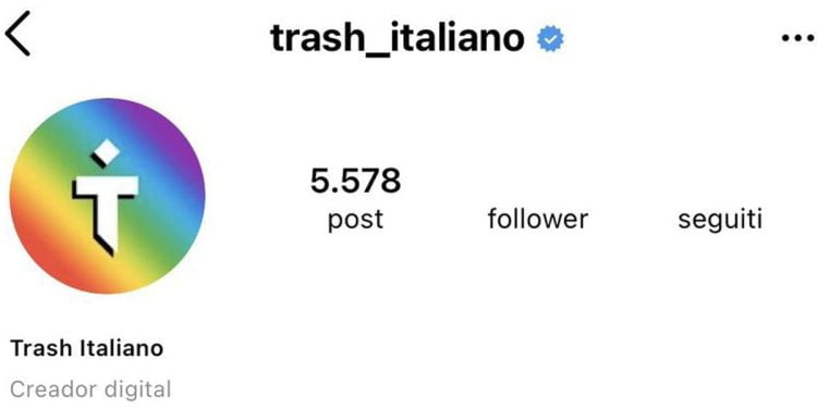 Trash Italiano, pagina Instagram disattivata