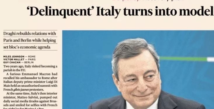 Il Financial Times incensa Draghi