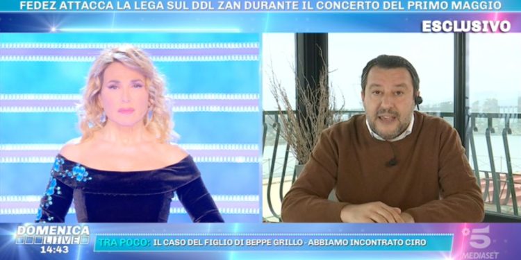 Matteo Salvini a Domenica Live