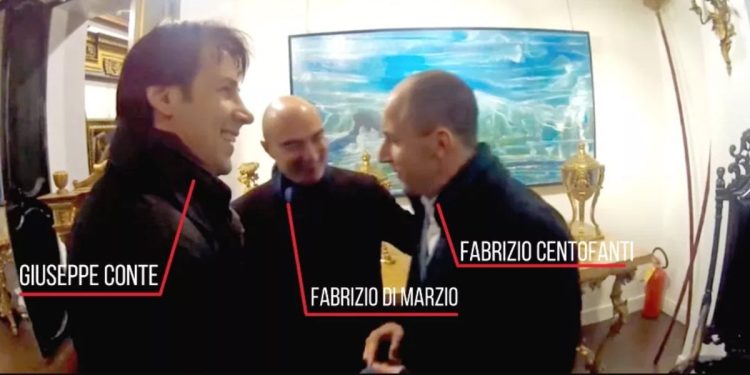 Giuseppe Conte con Fabrizio Di Marzo e Fabrizio Centofanti (video L'Espresso)