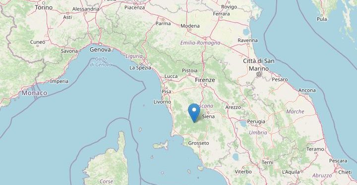 Terremoto oggi a Grosseto (Ingv)