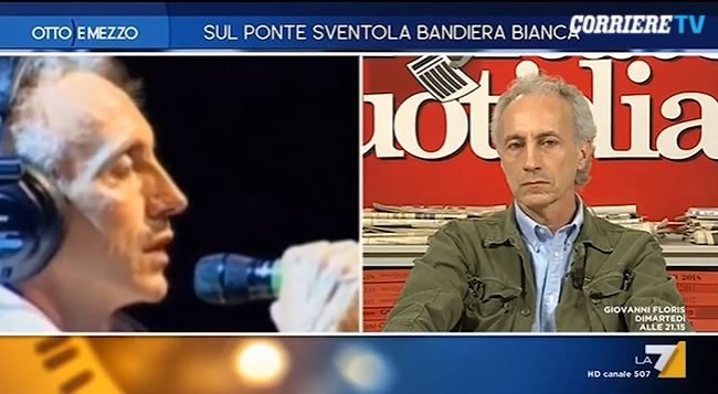 Marco Travaglio commosso per Franco Battiato (La7)