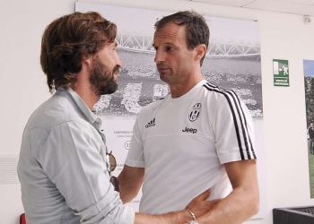 Andrea Pirlo e Massimiliano Allegri: il confronto (Foto LaPresse)