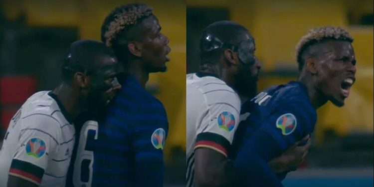 Rudiger ha morso Pogba? (Screen da Twitter)