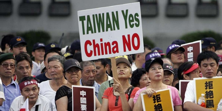 Protesta anticinese a Taipei (Taiwan) (LaPresse)