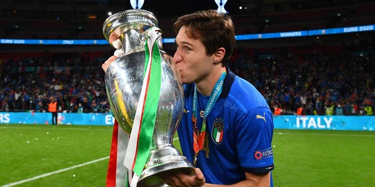 Federico Chiesa è nella Top 11 Uefa degli Europei 2020 (da facebook.com/EURO2020)