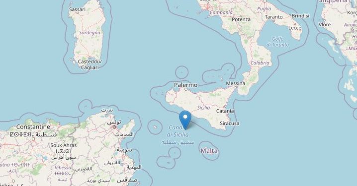 Terremoto nel Canale di Sicilia Meridionale (Ingv)