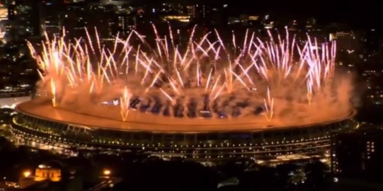 Cerimonia d'apertura delle Olimpiadi di Tokyo 2020 (foto: Twitter)