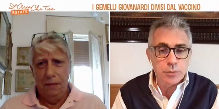 Daniele Giovanardi e Fabrizio Pregliasco a L'Aria che tira