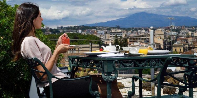 La vista dall'UNA Hotel Palace di Catania