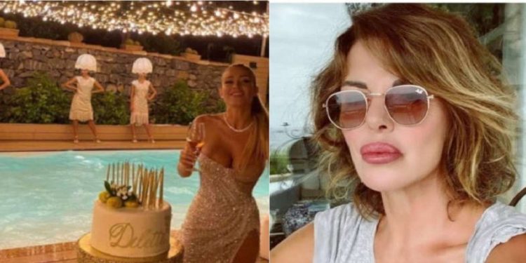 Alba Perietti e Diletta Leotta con le donne-paralume