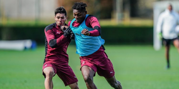 Milan, Brahim Diaz e Rafael Leao in allenamento (Foto: LaPresse)