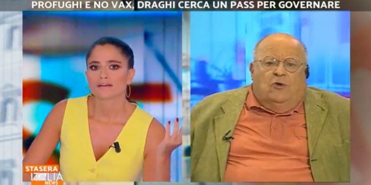 Veronica Gentili e Giuliano Cazzola a Stasera Italia