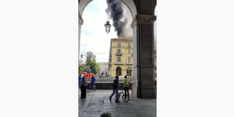 Incendio a Torino, screen da Youtube