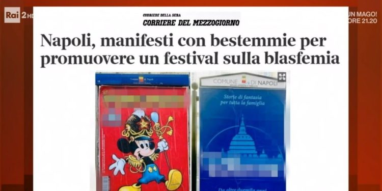 Festival della blasfemia a Napoli (foto: Ore 14, Rai 2)