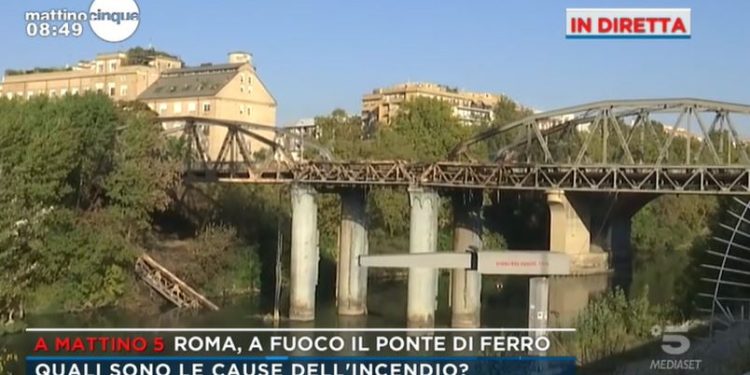 Incendio Ponte di Ferro Roma (Mattino 5)