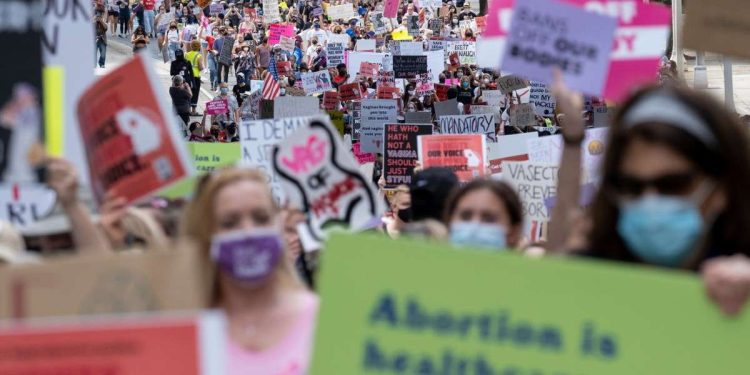 Manifestazione pro-aborto negli Usa (LaPresse)