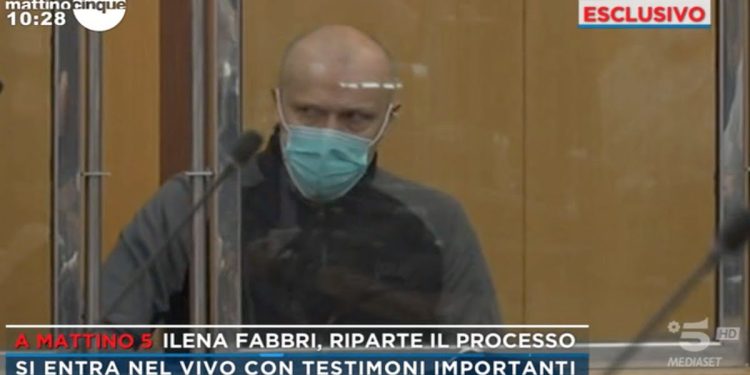 Pierluigi Barbieri in aula per l'omicidio di Ilenia Fabbri (Foto: da Mattino 5)