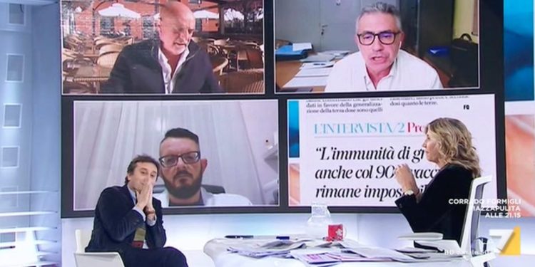 Paolo Brosio, lite con Fabrizio Pregliasco e David Parenzo a L'Aria che tira