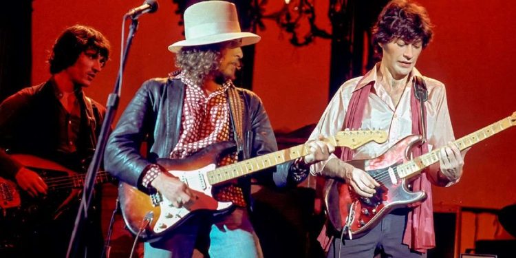 Rick Danko, Bob Dylan e Robbie Robertson all'ultimo valzer