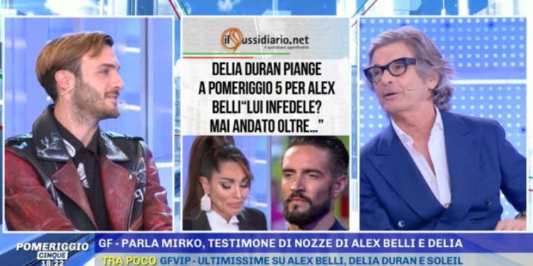 Mirko Gancitano e Roberto Alessi commentano Alex Belli, Pomeriggio 5