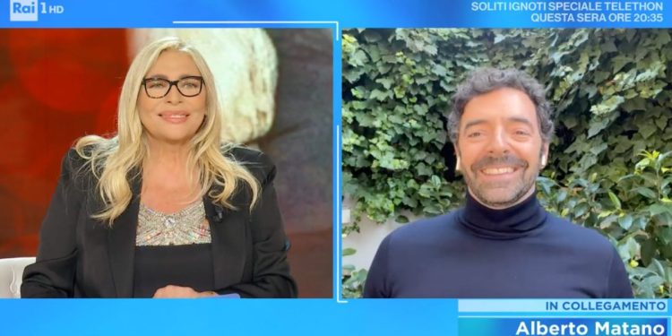 Alberto Matano in collegamento con Domenica In