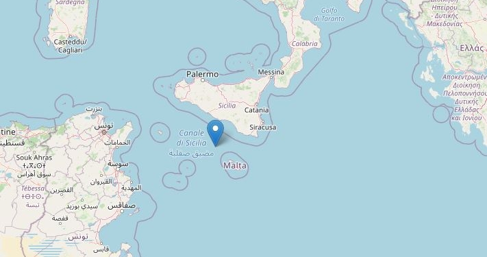 Terremoto nel Canale di Sicilia, Ingv