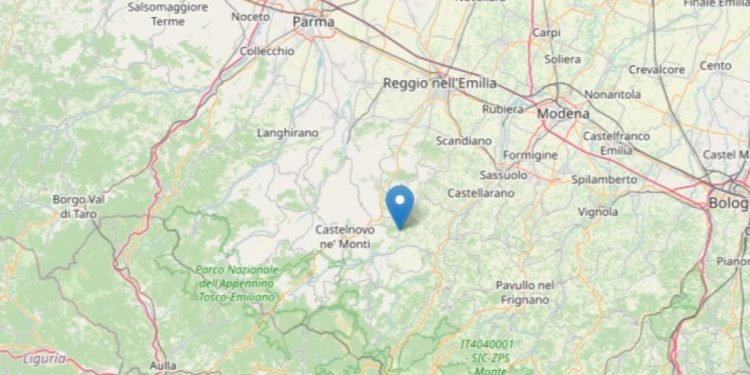 Terremoto Carpineti oggi, 13 febbraio 2022 (INGV)