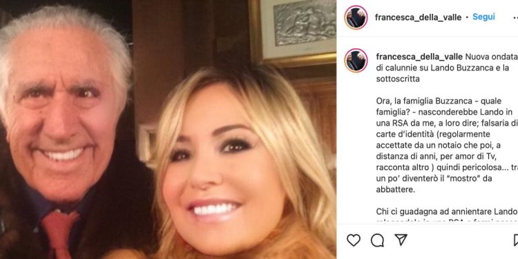 Francesca Della Valle e il post su Lando Buzzanca su Instagram