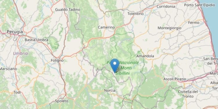 Terremoto Macerata oggi, domenica 20 marzo 2022 (foto: INGV)