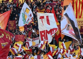 SuperLega, tifosi della Roma contro la società (Foto LaPresse)