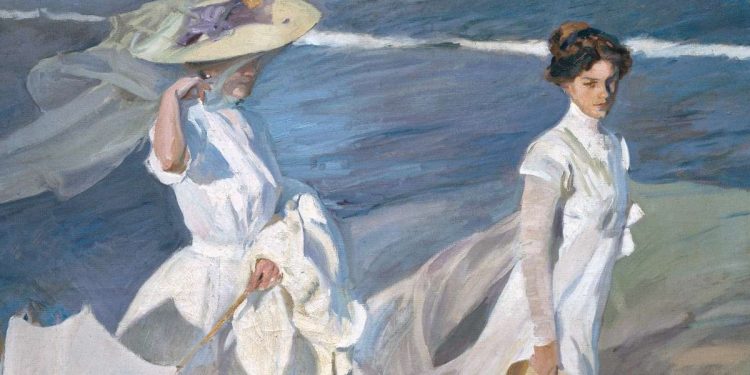 Joaquín Sorolla (Passeggiata in riva al mare (1909, particolare)