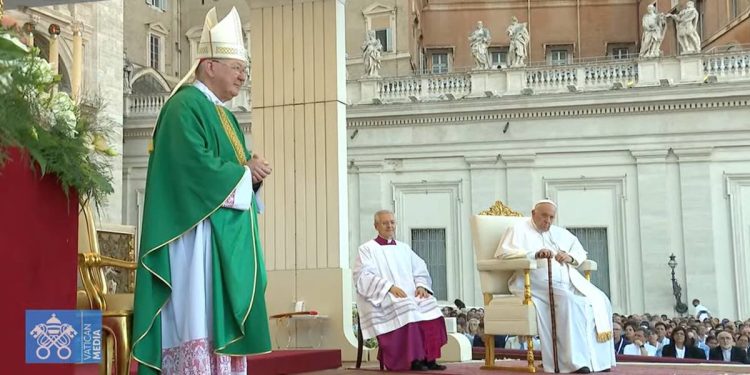 Papa Francesco alla Santa Messa per le Famiglie (Foto: da YouTube)